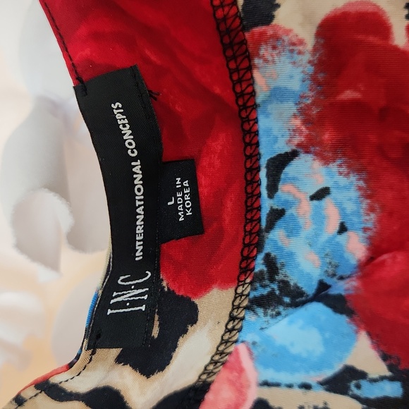 INC Leopard High Status. Cold Shoulder, Animal, Floral Print Top, L, XLa… - Picture 7 of 11